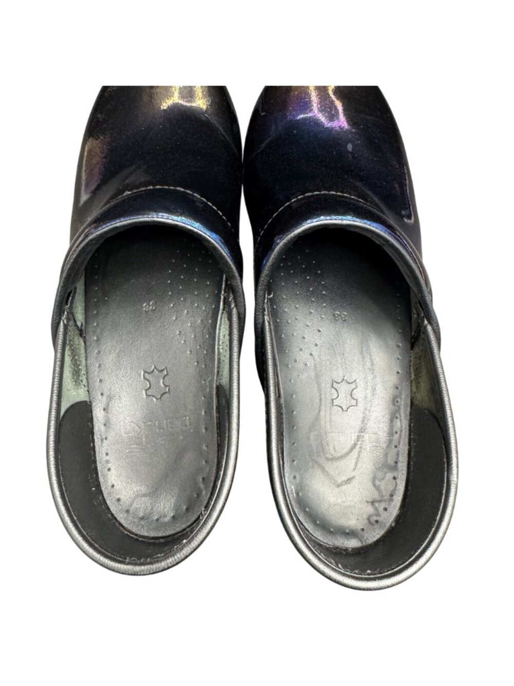 Dansko Professional Clogs Women's Patent Iridescent Blue Slip-Resistant, Sz 38 - Picture 8 of 10